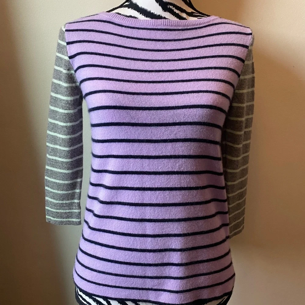 J. Crew cashmere purple and gray sweater size XXS